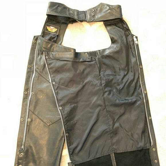 Harley Davidson Genuine Leather Chaps - Picture 3 of 6